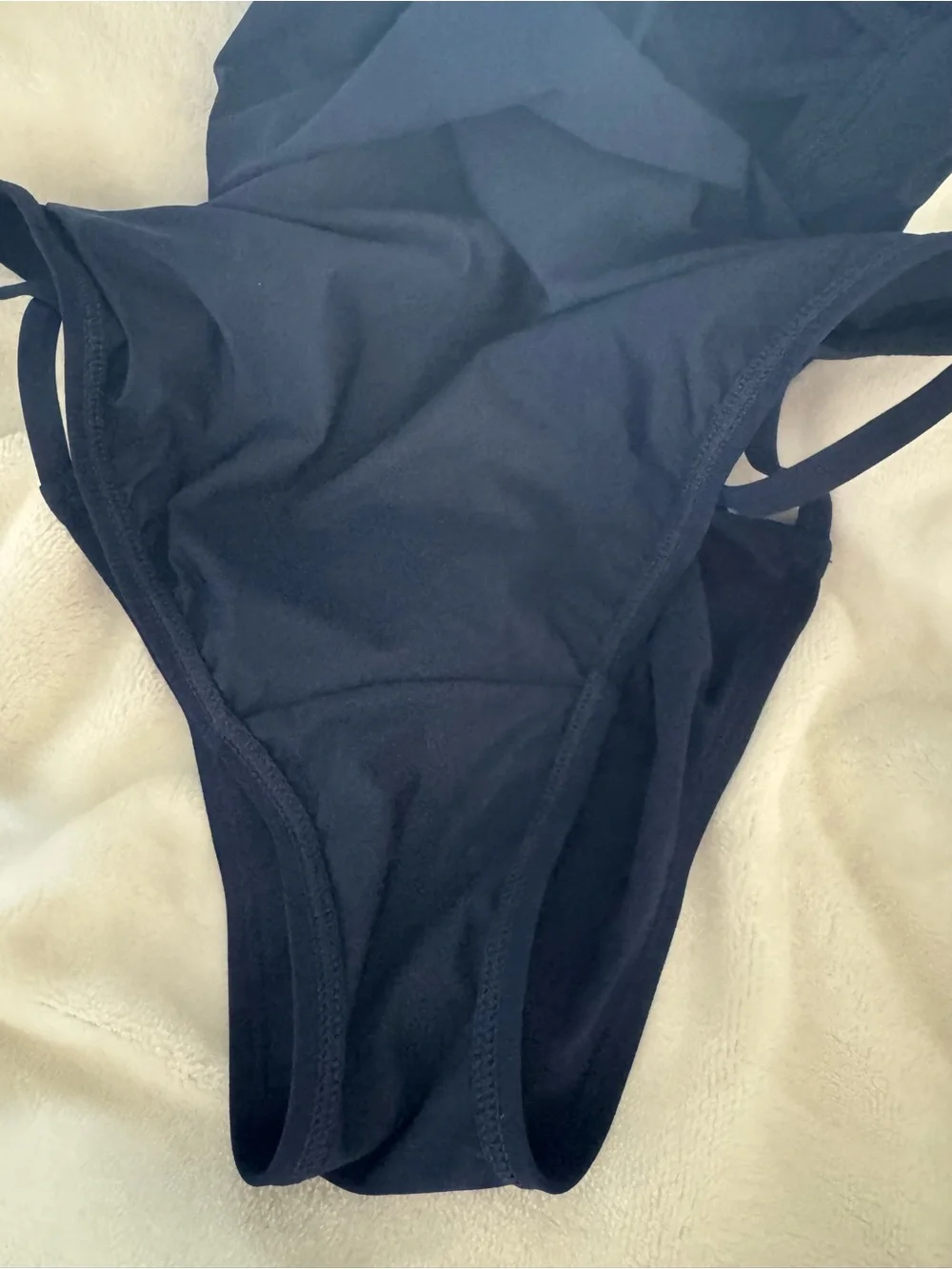 Tory Burch Navy Lattice Cutout One Piece Swimsuit XS